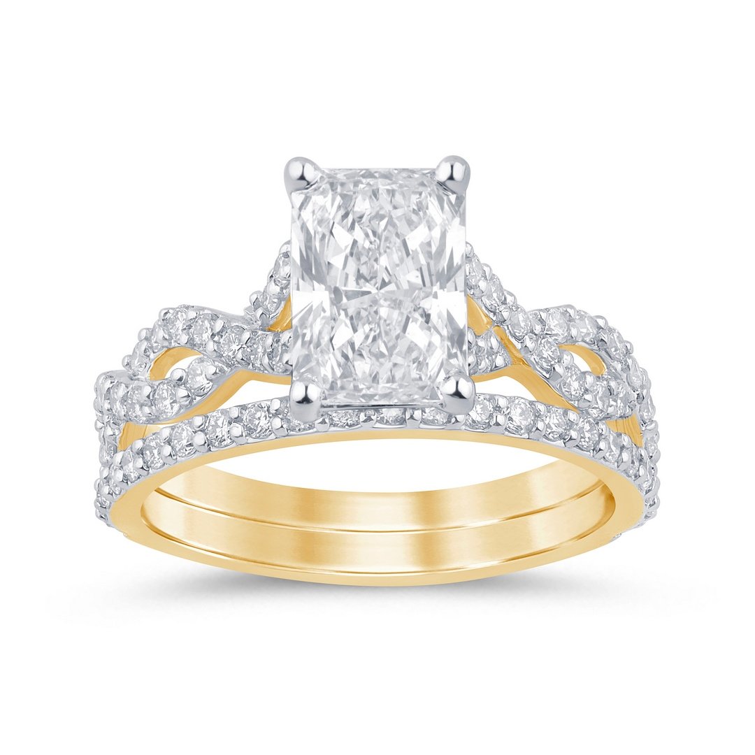 LG - 14K 2.71CT D-BRIDAL SET LDS RADCT/RDS CERTIFIED RDC CNTR 1.97CT